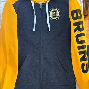 Men’s Bruins Black and Yellow Full zip Hoodie Jacket Small